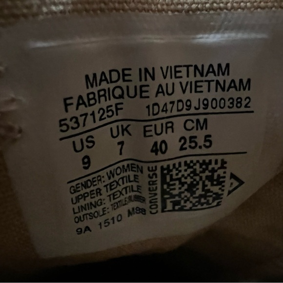 Converse Chuck Taylor All Star Ox sneakers black/grey/gold woven Women’s Size 9 - Picture 13 of 16